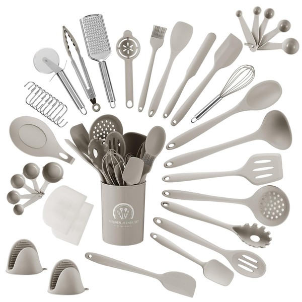 KüChenhelfer Set 43 Teilig Silikon KochlöFfel HitzebestäNdig SpüLmaschinenfest-image