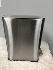 StyleWell 2.6 Gal. Stainless Steel Slim Step On Trashcan New Open Box Free Ship