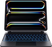 CHESONA iPad Pro 13 Case Keyboard Backlit Trackpad Floating Stand Black