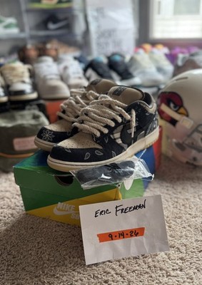 10.5 - Travis Scott x Nike SB Dunk Low Premium QS | Black Bandana | Grail | 2020