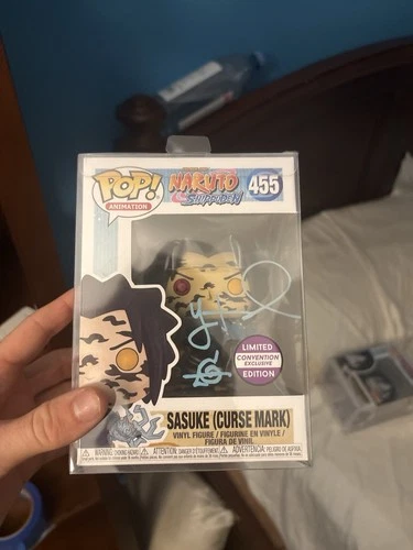 Funko Pop Sasuke Uchiha Curse Mark #455 SIGNED JSA AUTH Naruto Shippuden