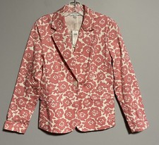 Ann Taylor Pink White Floral Print Blazer Size 2 NEW