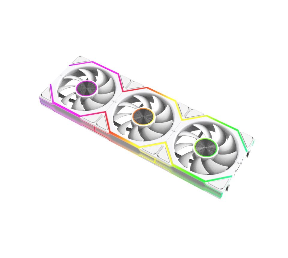 3 Pack RGB Lüfter 120mm 4Pin PWM Silent Computer PC Kühler Lüfter Weiß - Bild 3 von 3