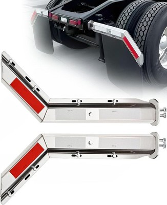 Semi Truck Sainless Steel Angled Spring Loaded Mud Flap Hanger 1-1/8'' Bolt Spaci