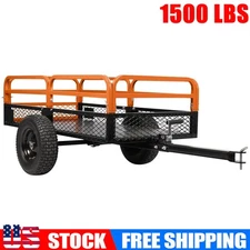 For ATV / UTV Heavy Duty Utility Cart Cargo Trailer Tow Behind Dump Cart 1500lbs