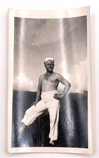 WWII US Navy Sailor Portrait Snapshot Photo White Uniform 4.5x2.75