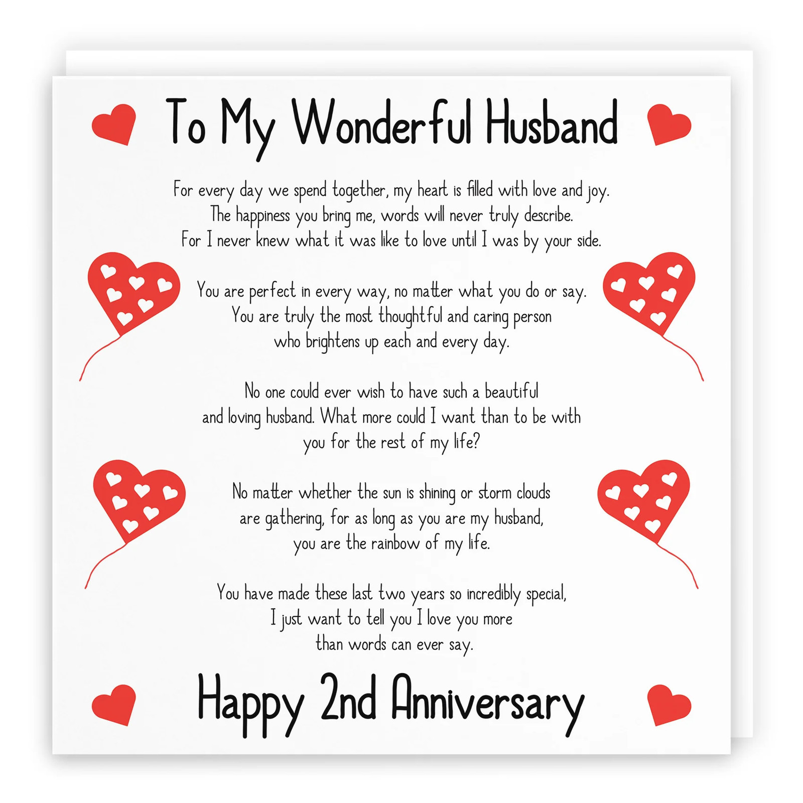 2nd Husband Anniversary Card Romantic Verses