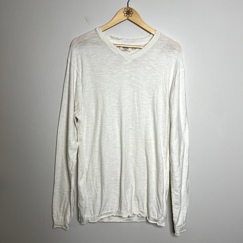 Hedge White V Neck Sweater