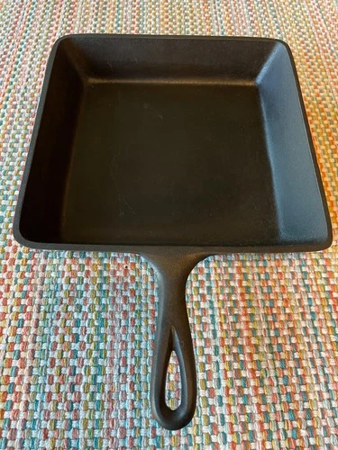 Lodge 9 5/8” Square Skillet Cast Iron Vintage Restored Page 227 Red Book 1940s