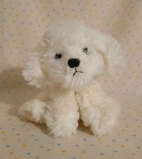 Russ Muffin Jr. White Bichon Frise Puppy Dog Stuffed Animal Plush Toy 6"