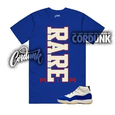 11 Retro Rare Air Deep Royal Blue Fire Red Sail Black Muslin T Shirt Match RARE