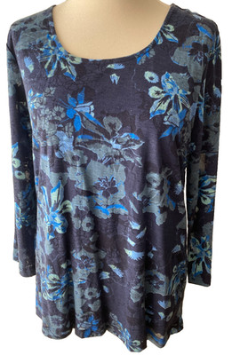 Adini Baumwolle/Polyester/Viskose Oberteil 3/4 Ärmel Rundhalsausschnitt hinten Knöpfe Gr. XS