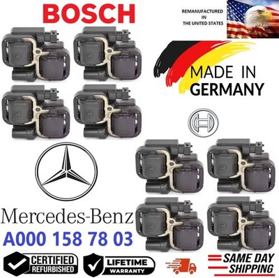  OEM Set Of 8 BOSCH Ignition Coils For 1998-2011 MERCEDES-BENZ 4.3L 5.0L 5.5L V8