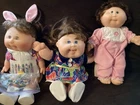 three vintage cabbage patch dolls