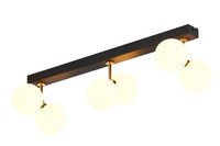 Lange Deckenleuchte Messing Glas In Schwarz Gold G9 68 Cm Deckenlampe Esszimmer