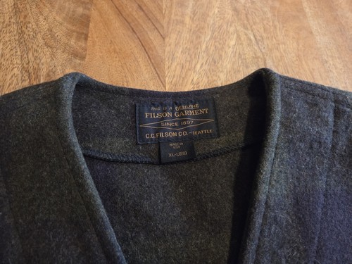 Filson Mackinaw Wool Vest | XL Long | Limited Edition | Forest Green/Brown - Picture 3 of 11