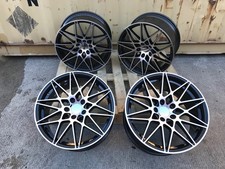 19" 666M BMW 1000m Style x4 Black Polish Alloys F Series Fitment 5x120 Staggered