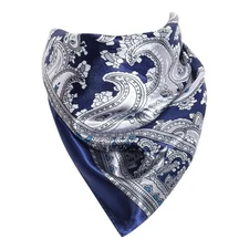 35.4 Inch Mens Western Cowboy Wild Rag Silk Feel Scarf Large Square Rancher 