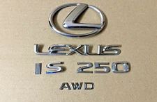 2006 - 2013 LEXUS IS250 AWD OEM CHROME REAR TRUNK EMBLEM LOGO BADGE NAMEPLATE