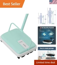 Eco-Friendly Hand Push Carpet Sweeper - Energy-Saving Mini Size for Carpet Care