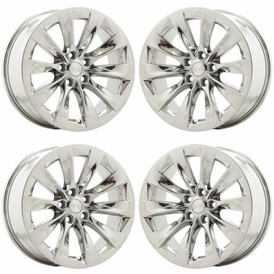 19'' Tesla Model S Bright Chrome wheels rims Factory OEM set 97755 EXCHANGE