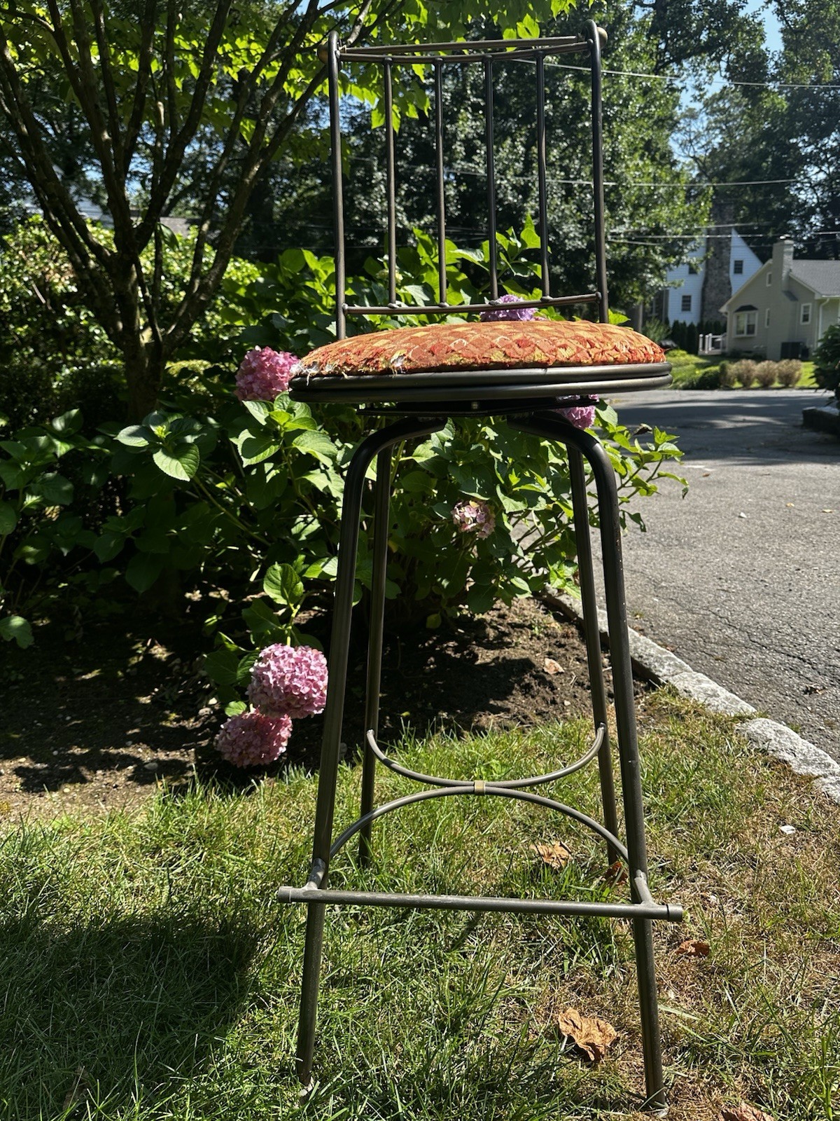 Charleston Forge Wrought Iron Swivel Metal Bar Stools" seat height