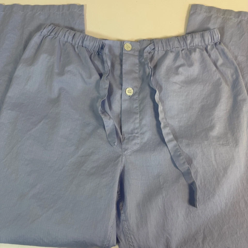 Saks Fifth Avenue XL Pajama Set Made in Italy 100% Cotton Blue Breathable - Image 4 of 4