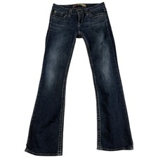 Big Star Remy Low Rise Fit Bootcut Jeans Women 27 Blue Embroidered Flap Pockets