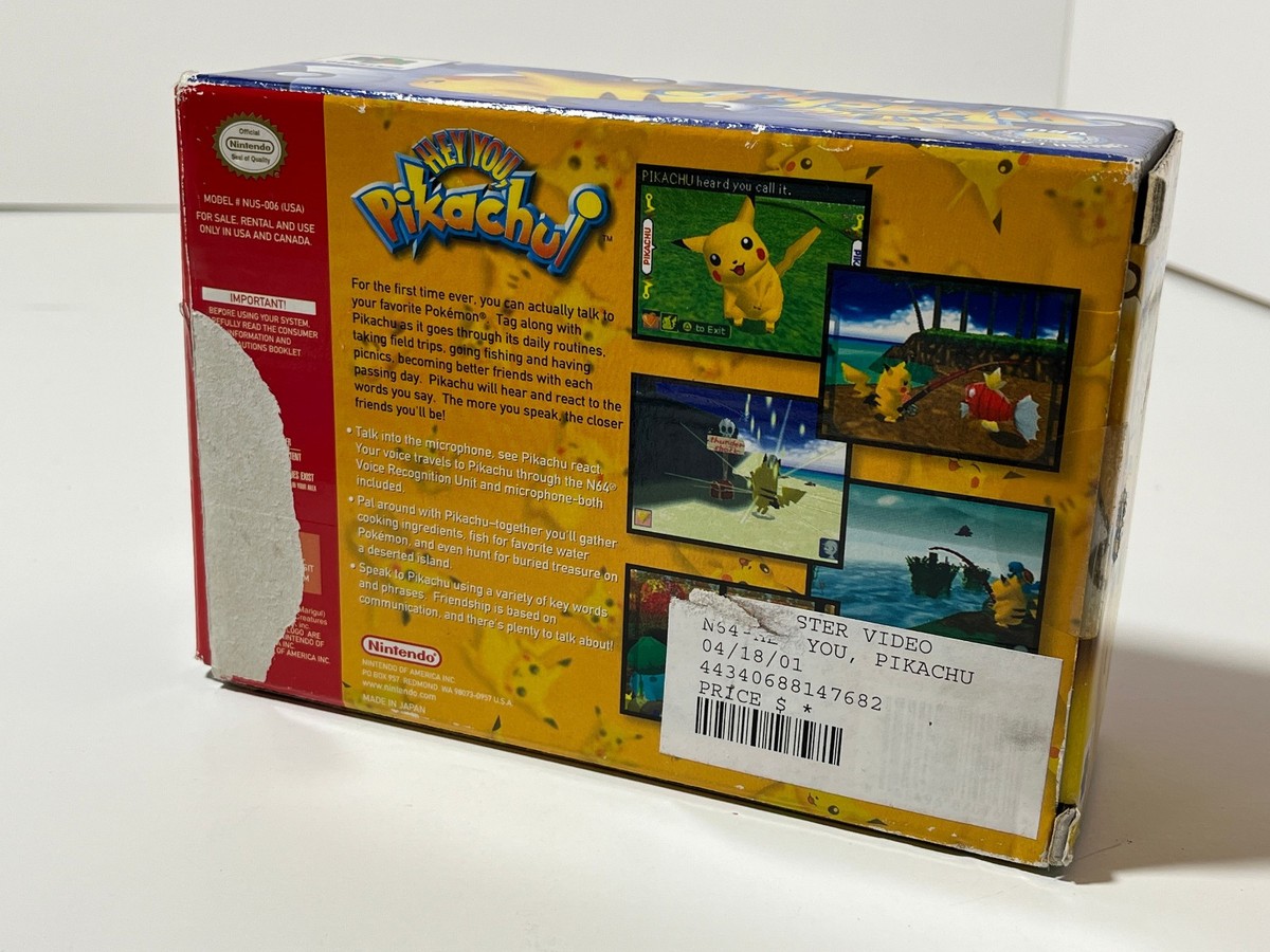 Hey You Pikachu Nintendo 64 N64 with VRU, MIC, BOX! TESTED WORKS