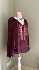 Altuzarra Dark Red Burgundy Embroidered Sequin Tunic Blouse