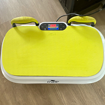 Crane Fitness-Vibrationsplatte oszillierend mit LCD, gelb/weiß