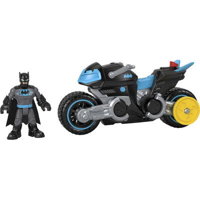 Imaginext DC Super Friends Batman Figure and BatTech Black & Blue Batcycle GXX13