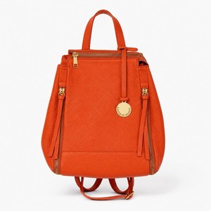 Laura Di Maggio Soft Stylish Orange Leather Backpack Rare* Stylish Backpacks Orange Designer Backpack Elegant  main image 4
