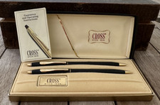 Vintage Cross Classic Black Pen Pencil Set w/ Box 2501