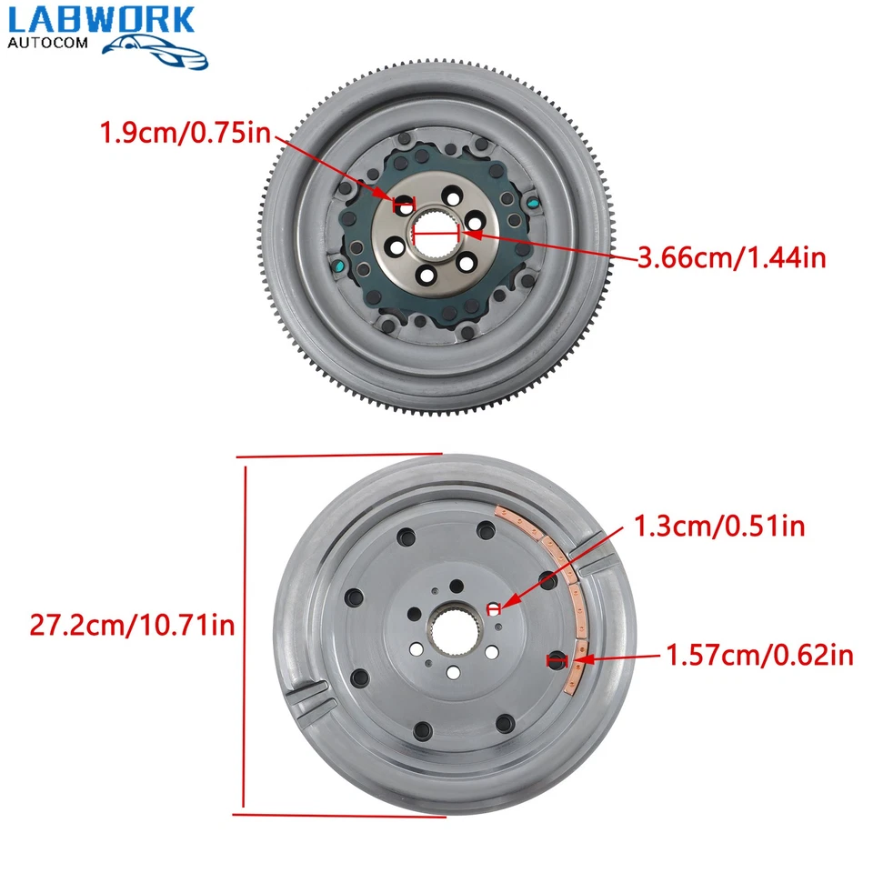 Dual Mass Flywheel For Volkswagen Golf Audi A3 2010 2011-13 2.0L L4 03G105266BD — 第 2/4 张图片