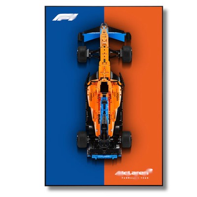 Acrylic Top-Speed Wall Mount Display for LEGO Technic Formula 1 Race Car 42141