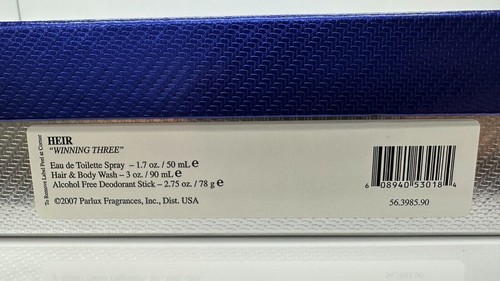 Heir Paris Hilton Gift Set 1.7Oz EDT + 2.75Oz Deodorant + 3oz Body Wash For Men - Picture 2 of 2