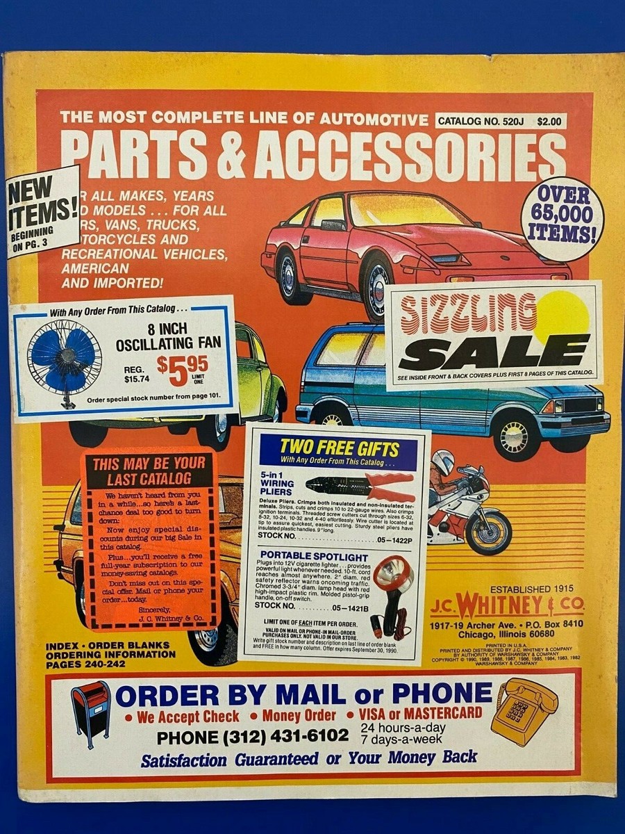 Vintage Original 1990 J.C. Whitney &amp; Co. Automotive Parts &amp;  Accessories Catalog | eBay