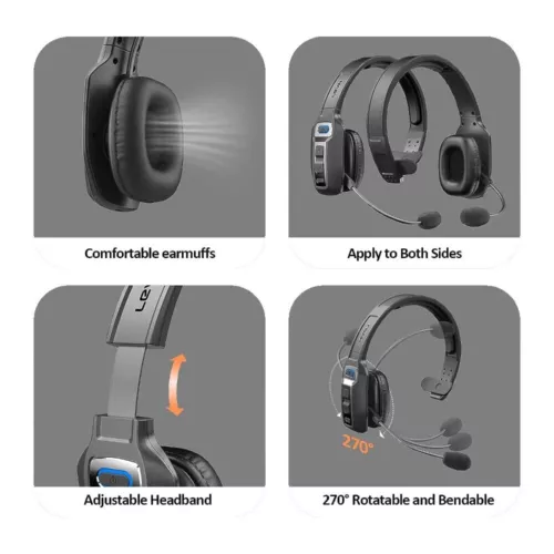 Trucker Bluetooth 5.2 Wireless Headset With Noise Cancelling Mic For Phones PC - Picture 18 of 18