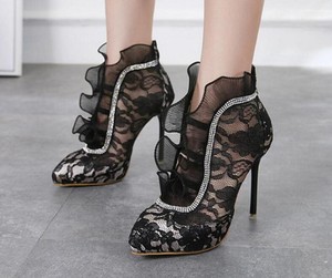 black lace stilettos