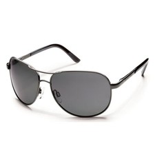 Suncloud Optics Pilot Sunglasses by Smith Gun Metal Silver,Smoke Gray Polarized 