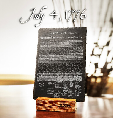 Declaration of Independence United States Freedom Famous Document Black Slate