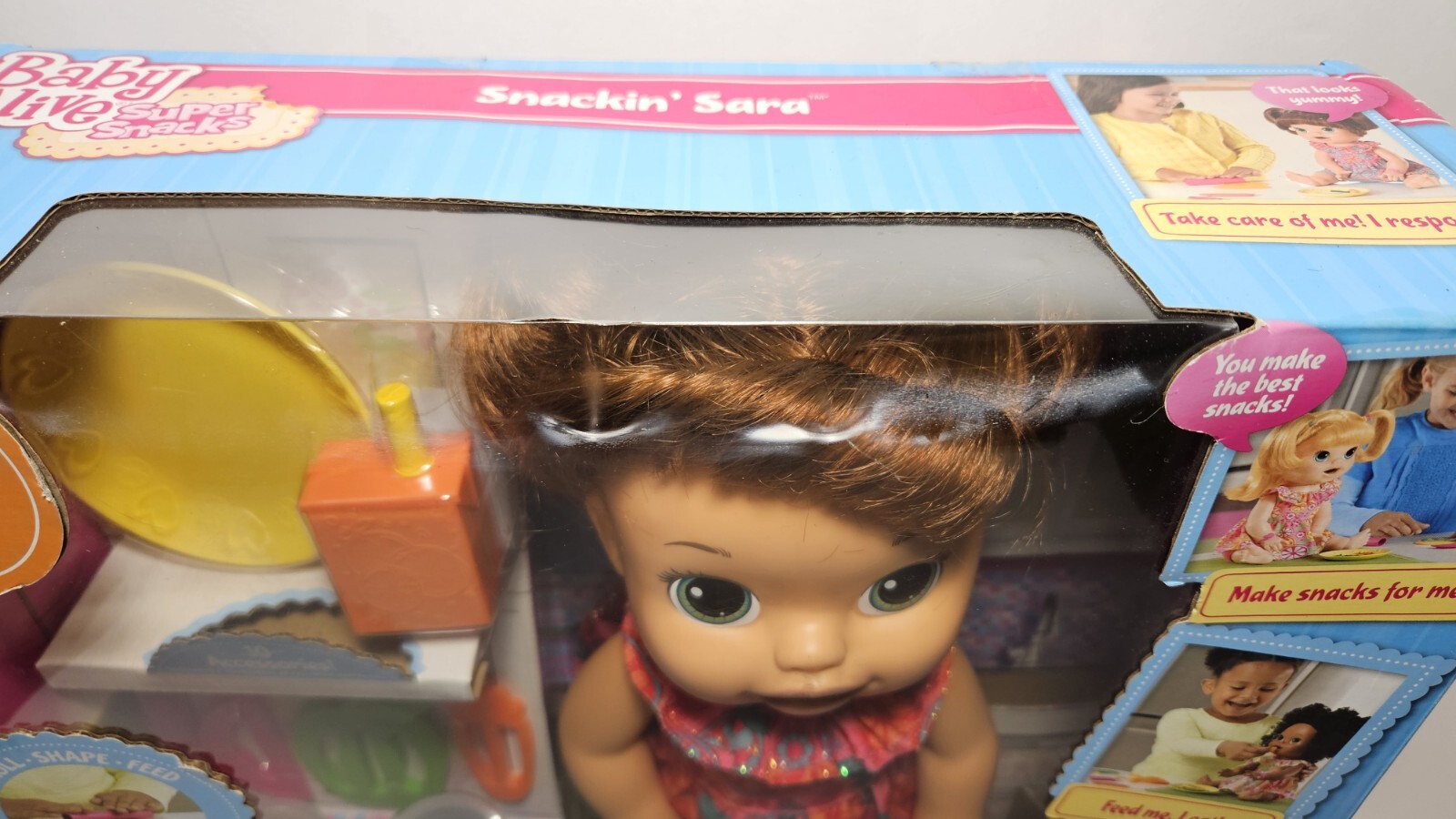 Baby Alive My Super Snacks Snackin Sara Brunette Interactive Doll 2017 Hasbro