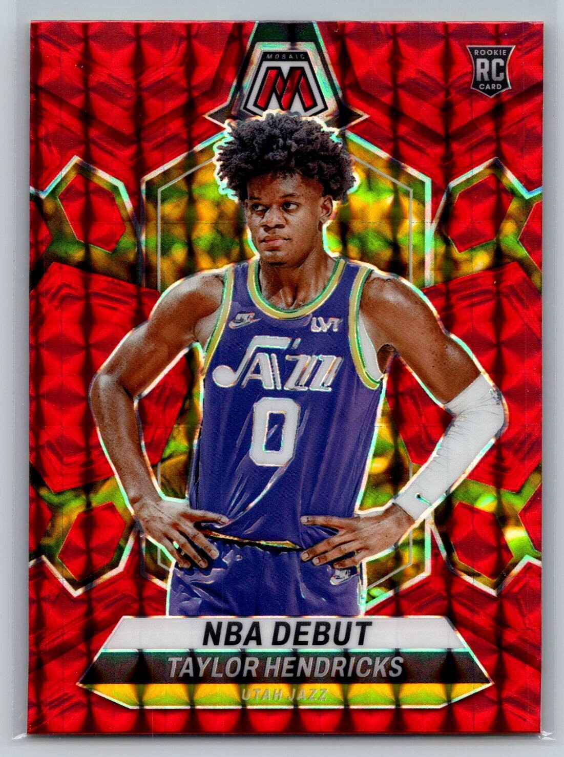 2023-2024 panini mosaic basketball taylor hendricks nba debut rc red prizm #261