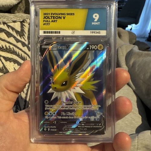 Pokémon TCG Jolteon V Evolving Skies 177/203 Full Art Holo Ace