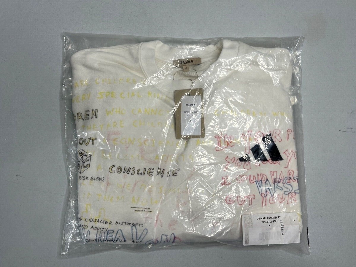 Adidas x Yeezy Season 5 Arctic Crewneck Scribble Handdrawn Sweatshirt New  Medium | eBay