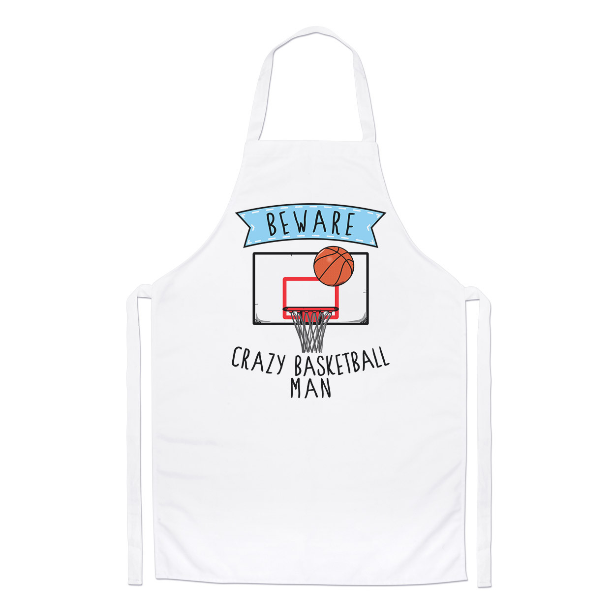 Beware Crazy Basketball Man Chefs Apron - Funny Sport Cooking Baking