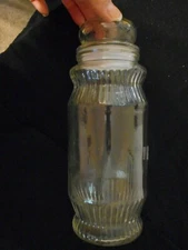 Vintage Planters Peanuts Clear Glass Canister Jar 10" High 75th Anniversary