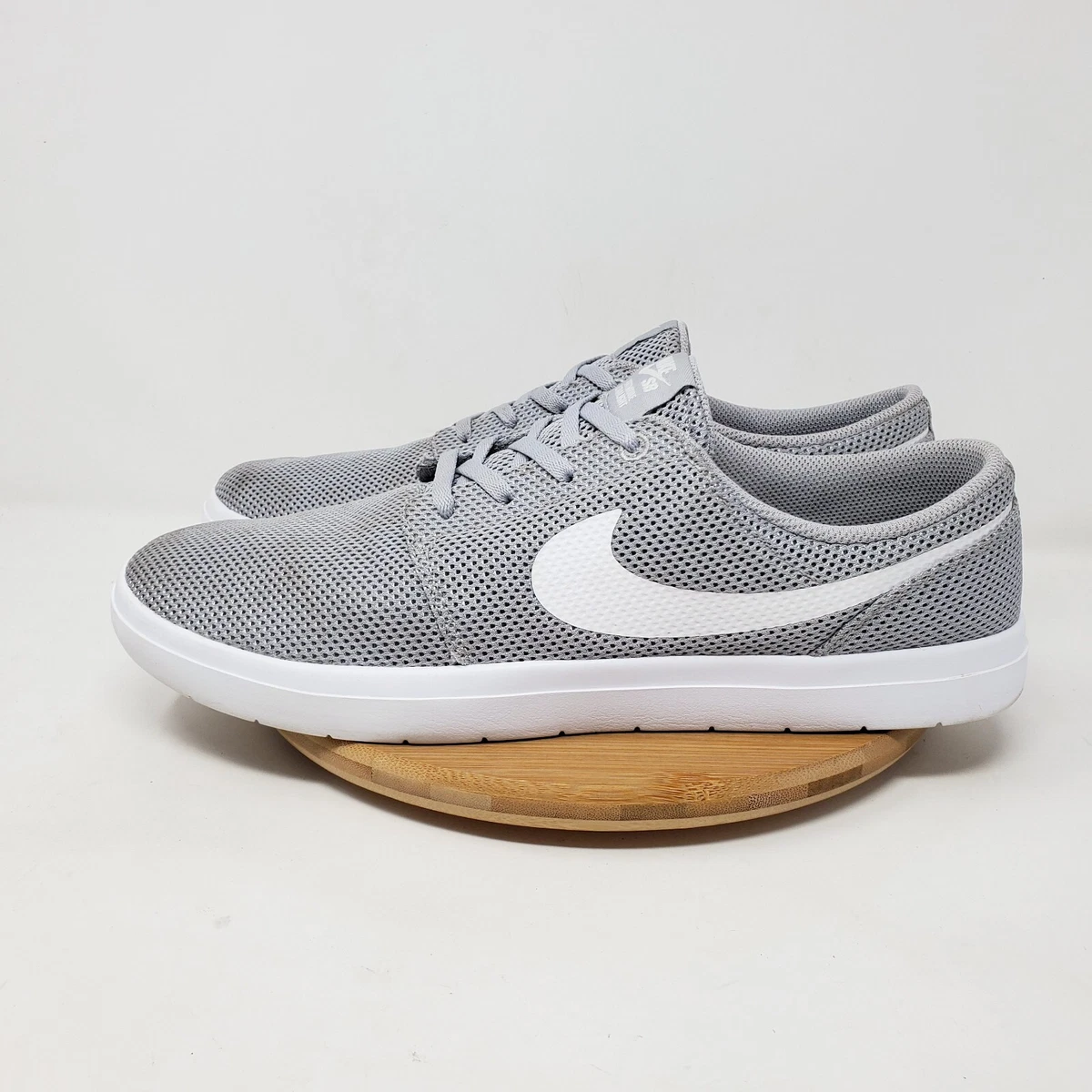 Nike SB Shoes Mens 12 Portmore Ultralight Grey White Lace Up Skate