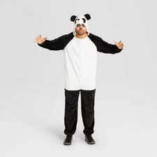 Adult Panda Bear Hooded One-Piece Pajama Halloween Costume - Small C140